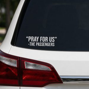 Multi-Purpose Decal – Pray For Us – White – 2.5Inx8In