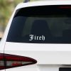 Jireh Christian vinyl decal featuring the name "Jireh" in a classic Gothic-style font, faith-inspired sticker for cars, laptops, tumblers, windows, and other smooth surfaces.