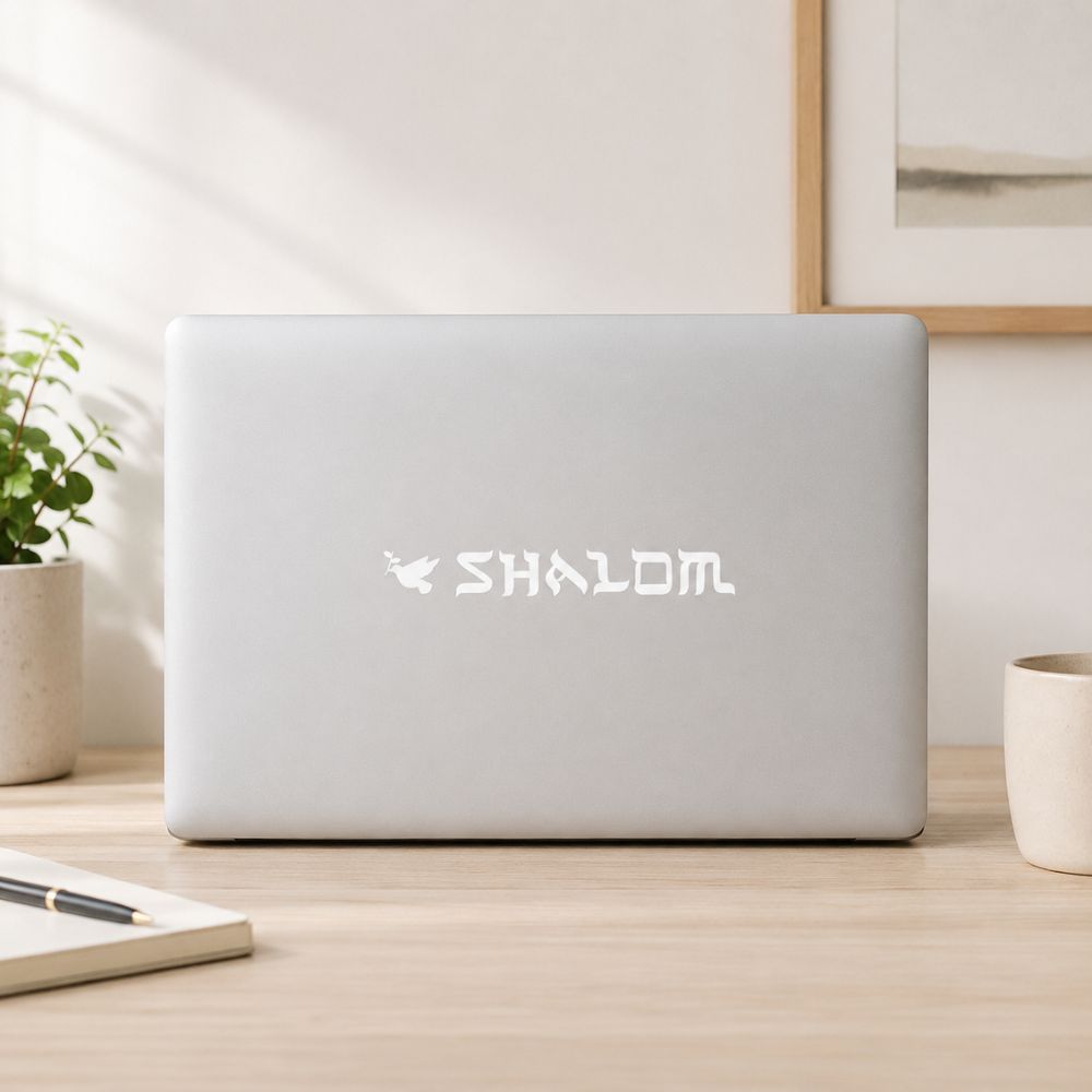 Vinyl Decal - Shalom Dove 6.625 X 1 - Image 4