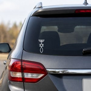 Vinyl Decal – Menorah/Star of David 5 X 1.875