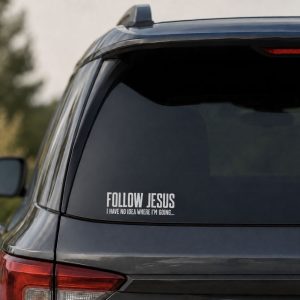 Multi-Purpose Decal – Follow Jesus – White – 3.5Inx8In