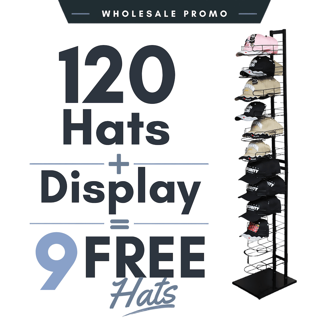 Hat Tower Display - Black - 12 Tier (Display Only) - Image 3