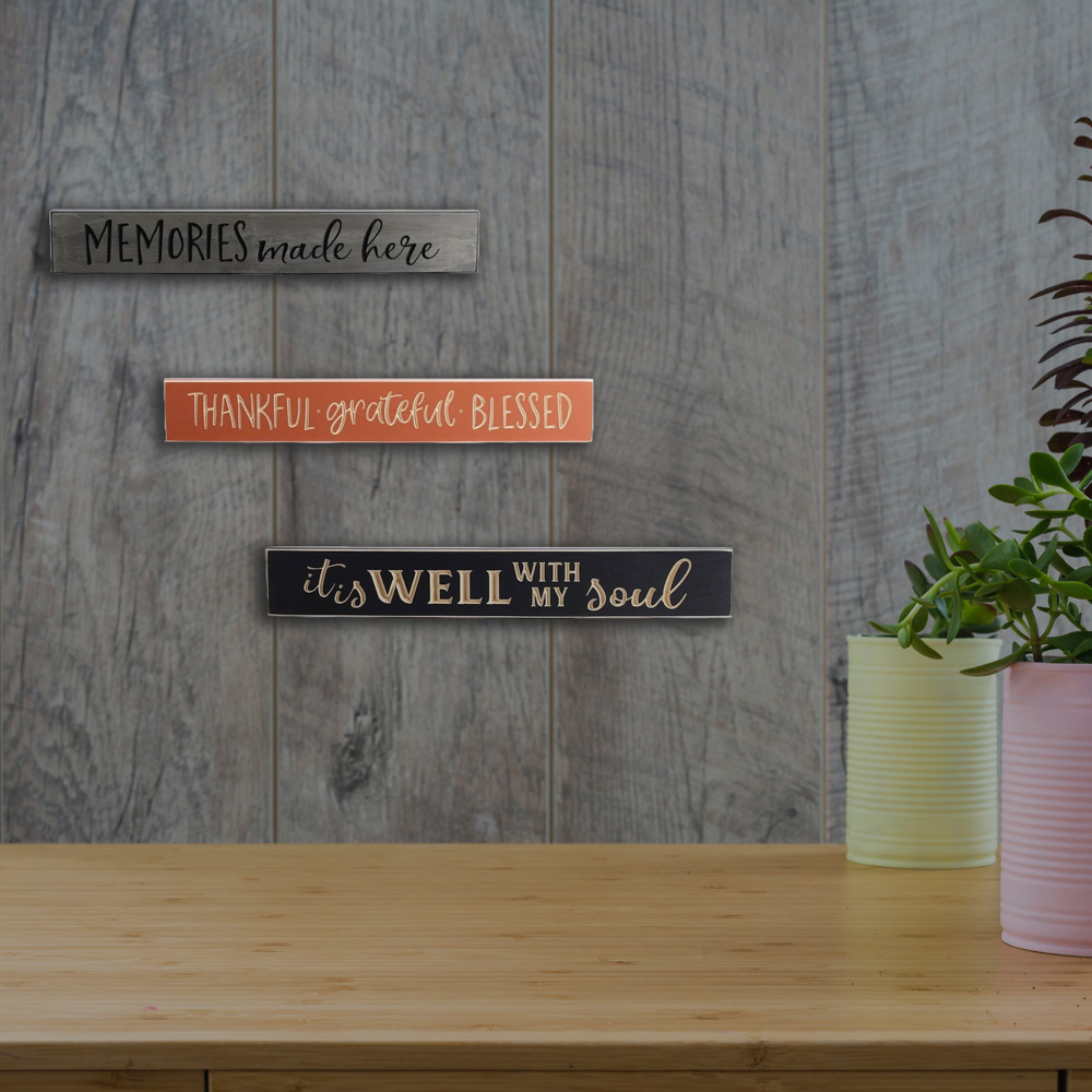 Sign Engraved Wood - Memories Made Here - Sage - 3.5X24 - Image 6